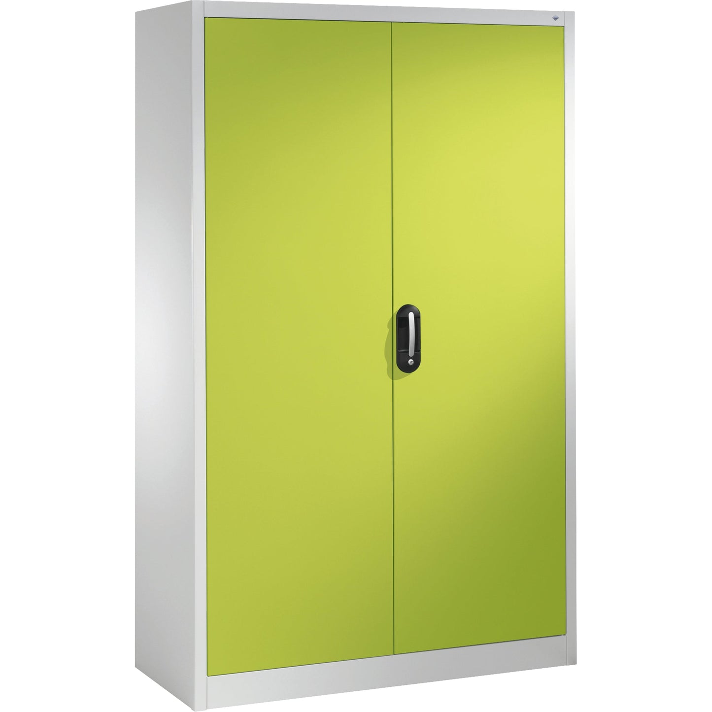 C+P Flügeltürenschrank Acurado 1.200 x 1.950 x 500 mm (B x H x T) 4 Fachböden Stahl Farbe der Front: clowngrün Farbe des Korpus: lichtgrau