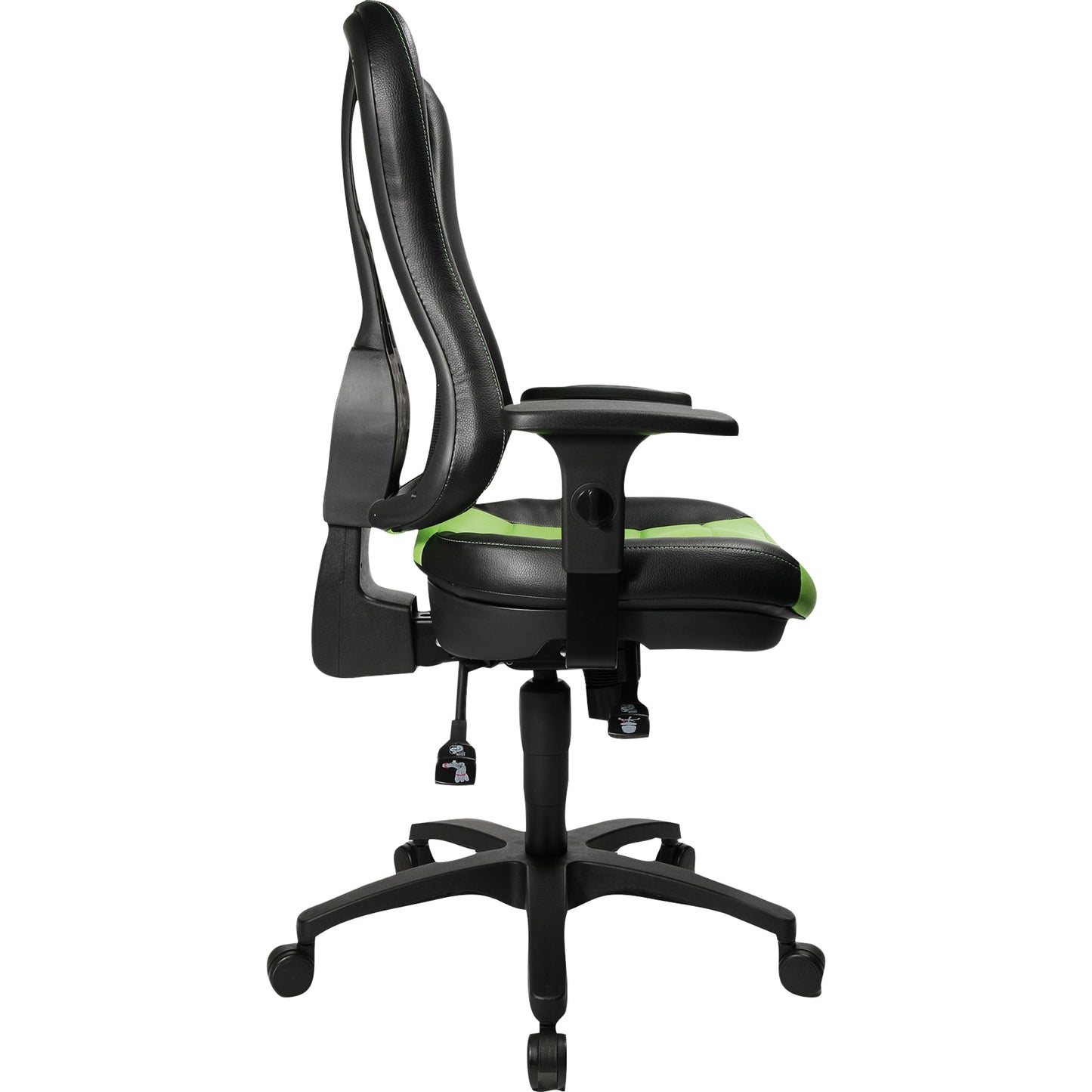 TOPSTAR Bürodrehstuhl Head Point RS 42-53cm Punktsynchronmechanik Rolle hart gebremst (für Teppichboden) Polyamid schwarz/grün