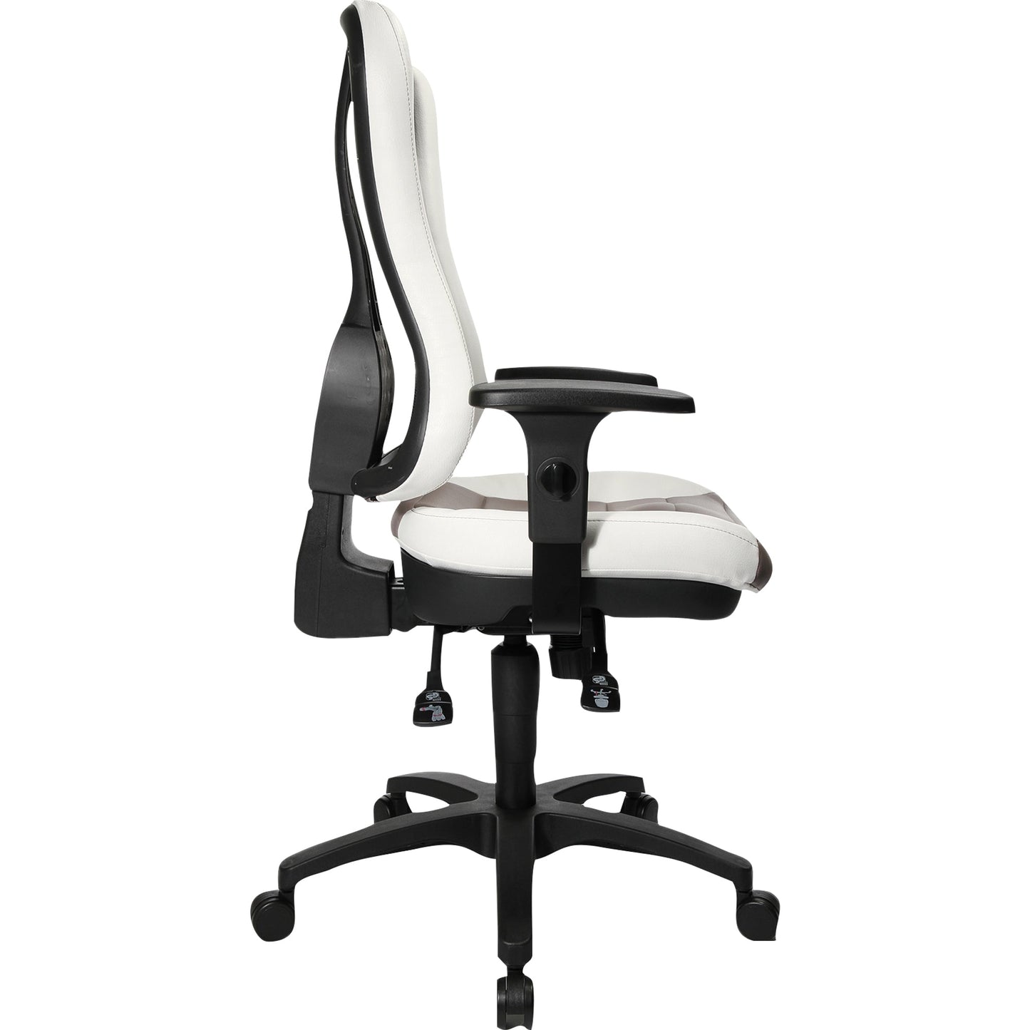 TOPSTAR Bürodrehstuhl Head Point RS 42-53cm Punktsynchronmechanik Rolle hart gebremst (für Teppichboden) Polyamid weiß/grau