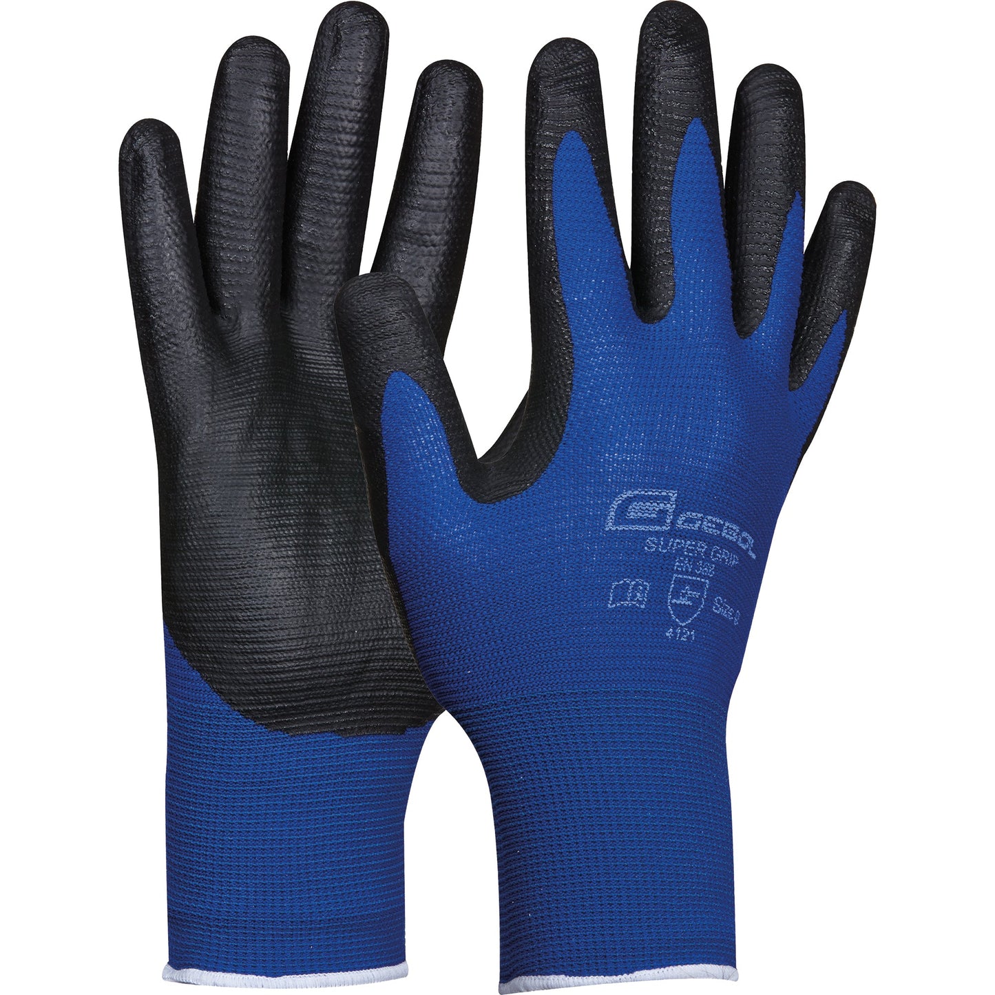 GEBOL Arbeitshandschuhe SUPER GRIP 9 II 100 % Nylon blau/grau