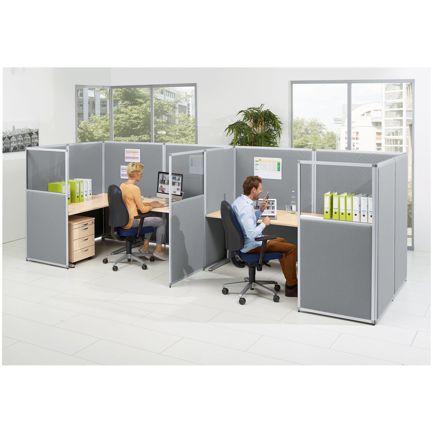 Stellwand MIAMI PLUS 81 x 160 cm (B x H) Polypropylen grau