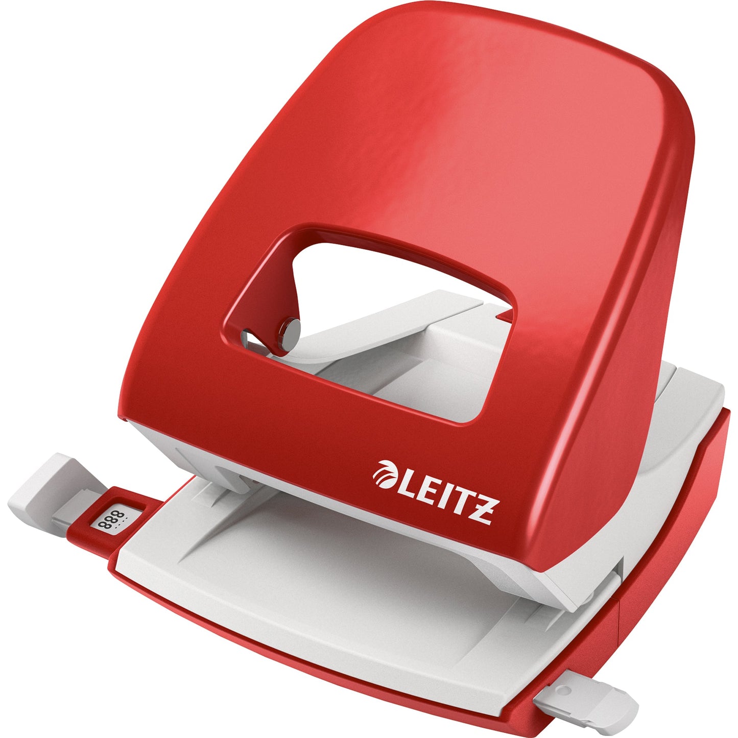 Leitz Locher NeXXt 5008 8cm 30 Bl. (80 g/m²) mit Anschlagschiene rot