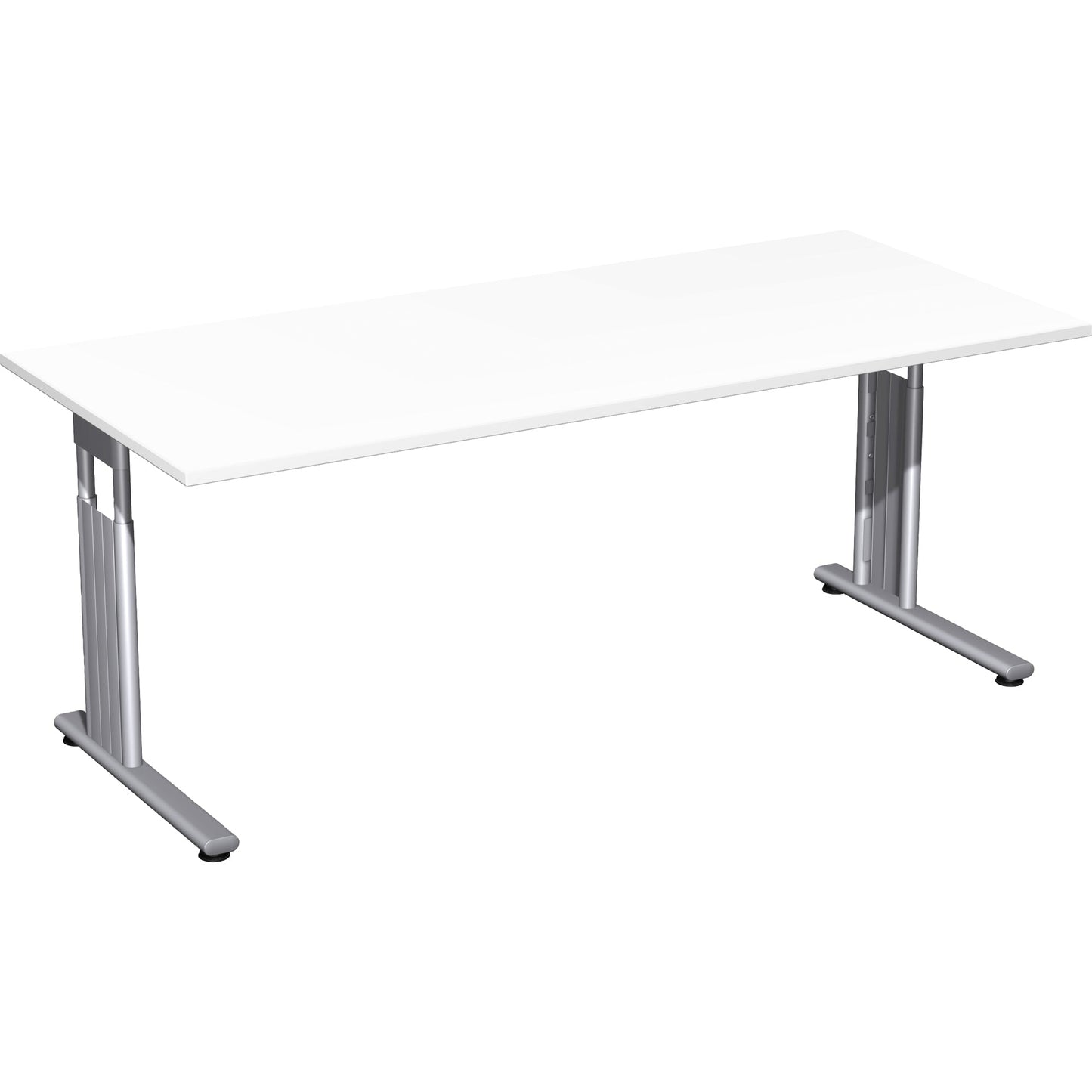 Geramöbel Schreibtisch C-Fuß Flex Maße: 1.800 x 680-820 x 800 mm (B x H x T) Dreischicht-Feinspan weiß