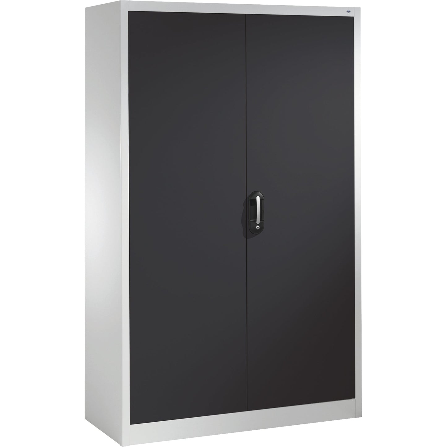 C+P Flügeltürenschrank Acurado 1.200 x 1.950 x 500 mm (B x H x T) 4 Fachböden Stahl Farbe der Front: schwarzgrau Farbe des Korpus: lichtgrau
