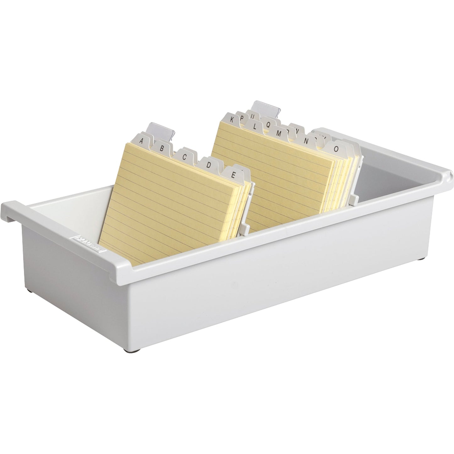 HAN Karteitrog 17,1 x 7,6 x 34,6 cm (B x H x T) DIN A6 quer 1.300 Karten Polystyrol lichtgrau 2 Stützplatten