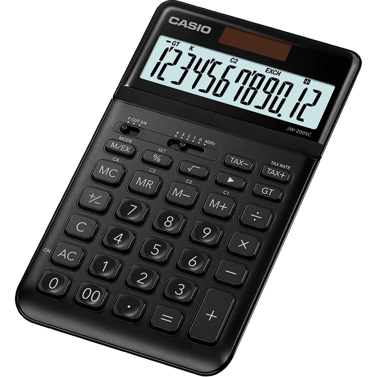 CASIO® Tischrechner JW-200SC 109 x 11 x 184 mm (B x H x T) Batterie, Solar-Energie schwarz