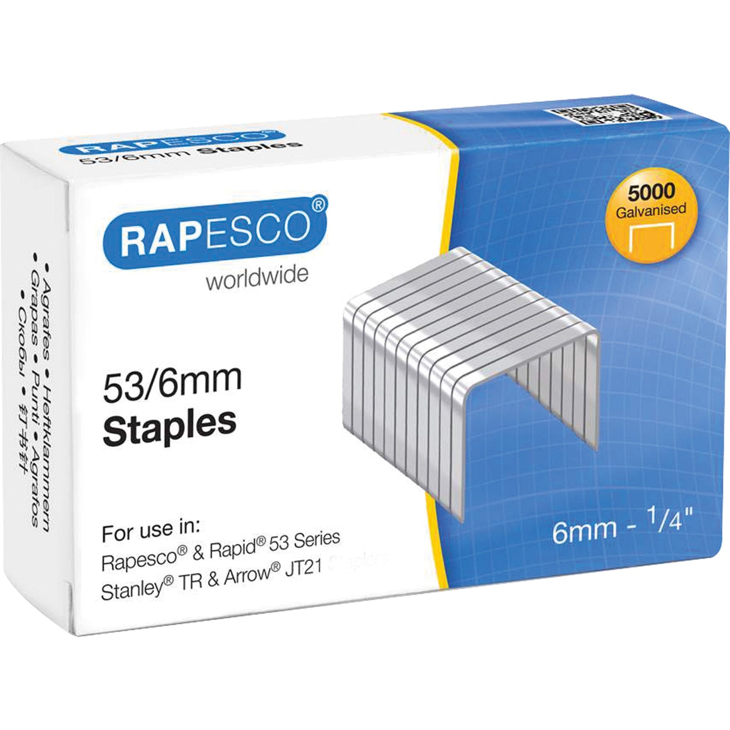 RAPESCO Heftklammer 53/6 Rapesco® 53 Series, Rapid® 53 Series, Stanley® TR, Arrow® JT21 5.000 St./Pack.