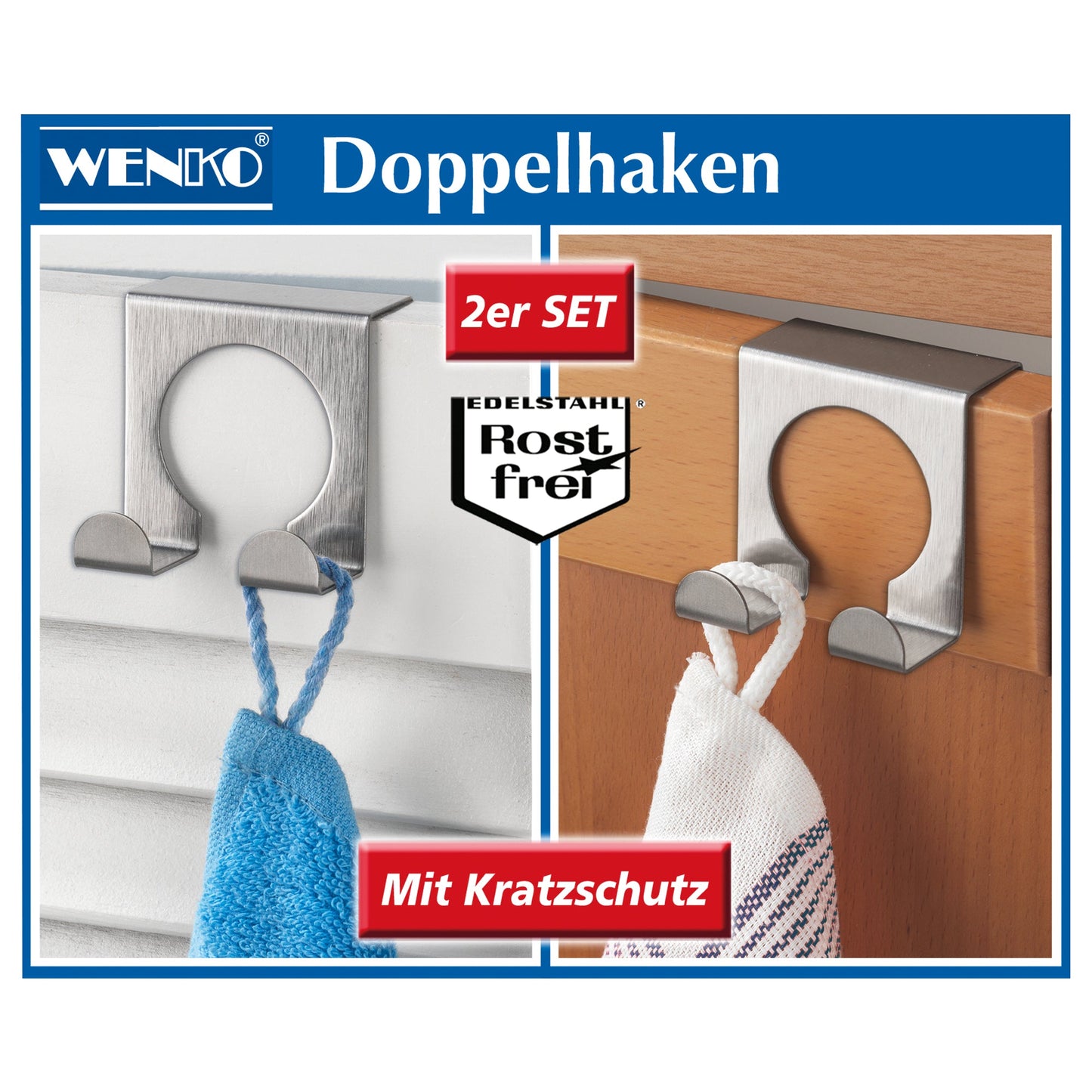 Maximex Garderobenhaken 5 x 5 x 5 cm (B x H x T) Edelstahl silber 2 St./Pack.