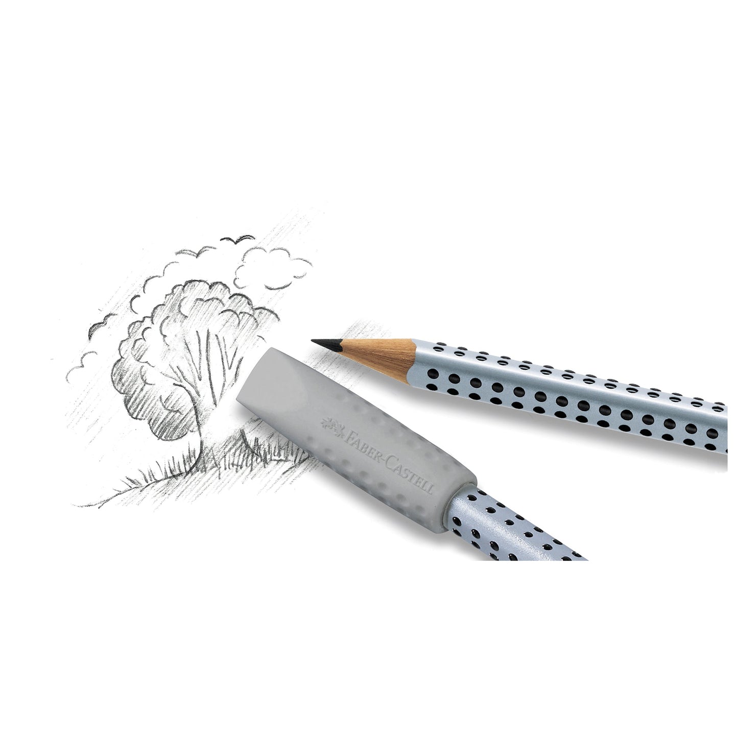 Faber-Castell Radierer ERASER CAP GRIP 2001 Bleistifte, Buntstifte 1 x 1 x 4 cm (B x H x L) Kunststoff grau 2 St./Pack.