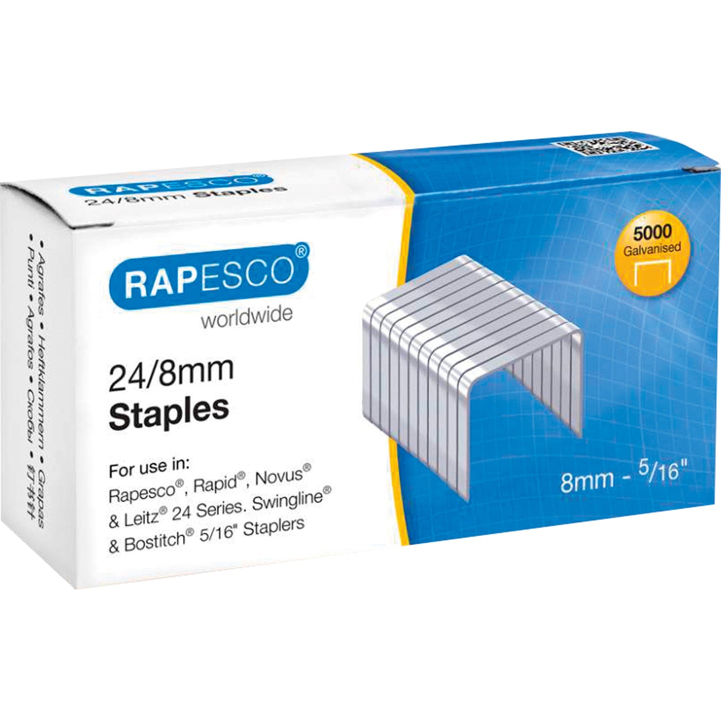 RAPESCO Heftklammer 24/8 Rapesco®, Rapid®, Novus®, Leitz® 24 Series, Swingline®, Boston® 5.000 St./Pack.