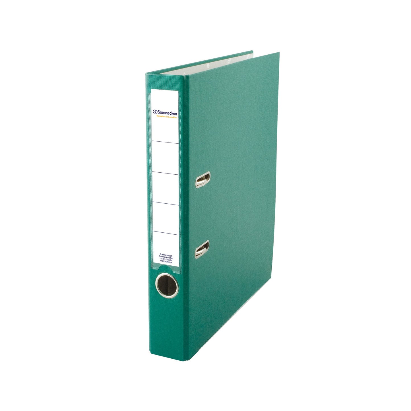 Soennecken Ordner 50mm DIN A4 Rückenschild: einsteckbar mit Schlitzen Werkstoff: Polypropylen Material außen: Polypropylen Material innen: Papier grün