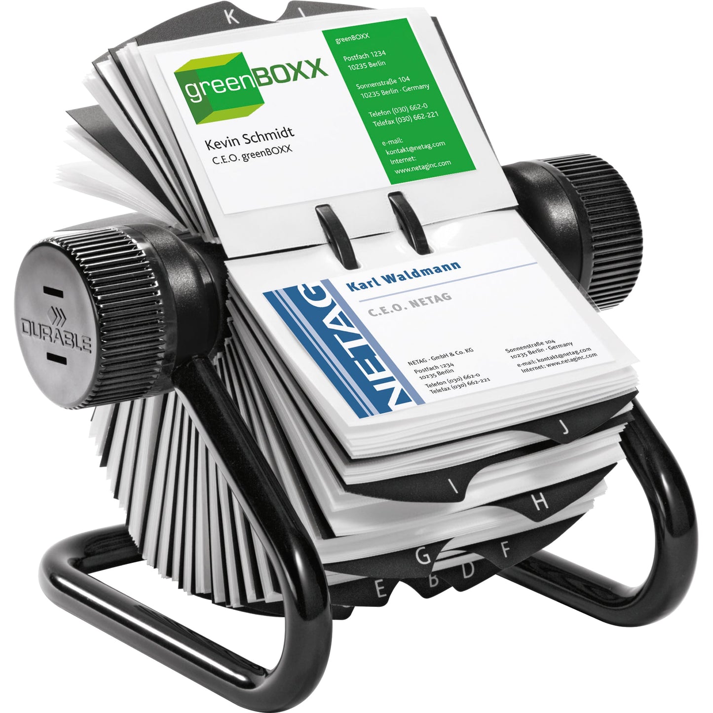 DURABLE Rollkartei VISIFIX® 104 x 72 mm (B x H) Stahl/Kunststoff schwarz