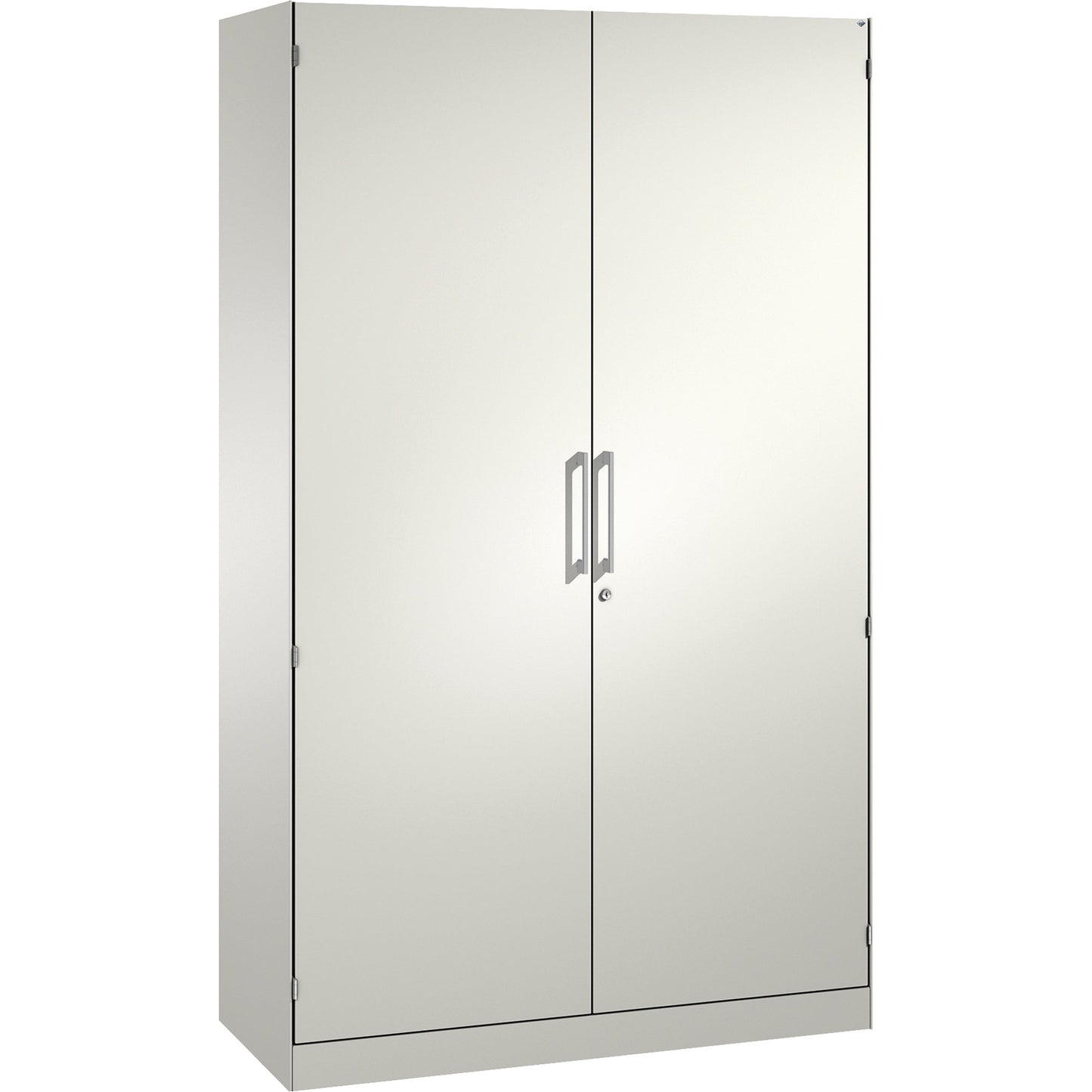 C+P Flügeltürenschrank Asisto 1.200 x 1.980 x 435 mm (B x H x T) 4 Fachböden Stahl Farbe der Front: verkehrsweiß Farbe des Korpus: verkehrsweiß