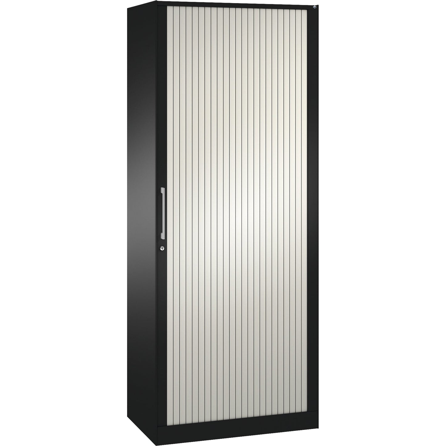 C+P Rollladenschrank Asisto 800 x 1.980 x 435 mm (B x H x T) 4 Fachböden verkehrsweiß schwarzgrau