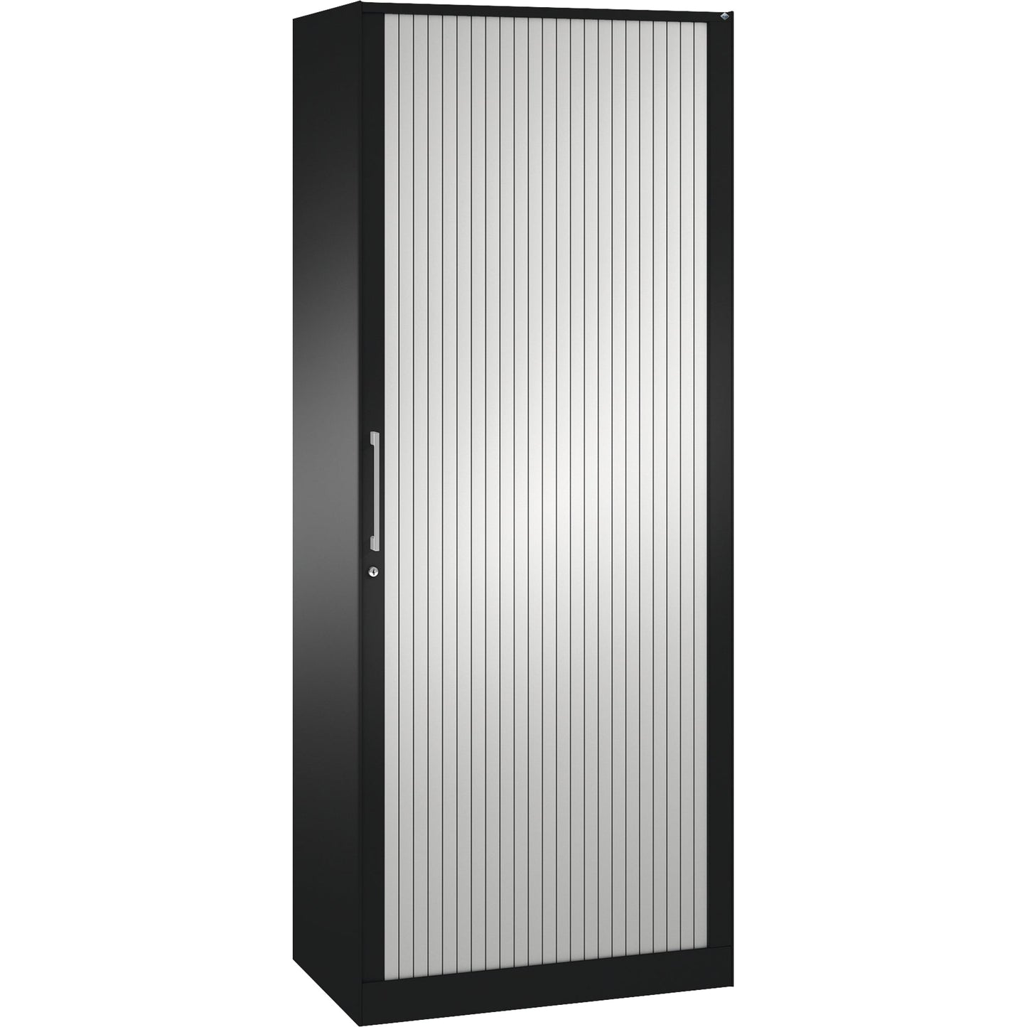 C+P Rollladenschrank Asisto 800 x 1.980 x 435 mm (B x H x T) 4 Fachböden lichtgrau schwarzgrau