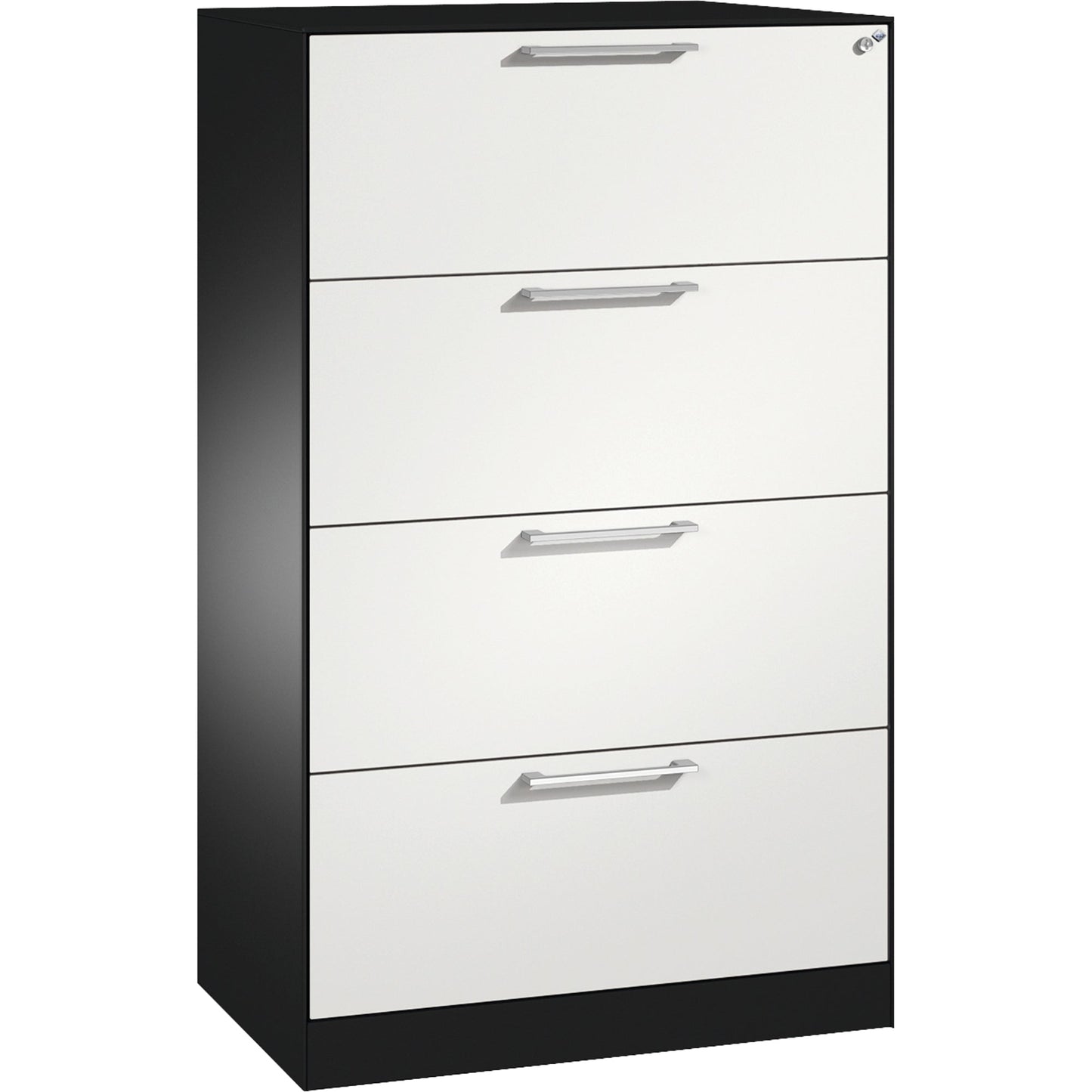 C+P Hängeregistraturschrank Asisto 800 x 1.298 x 435 mm (B x H x T) Stahl, lackiert Farbe der Front: verkehrsweiß Farbe des Korpus: schwarzgrau