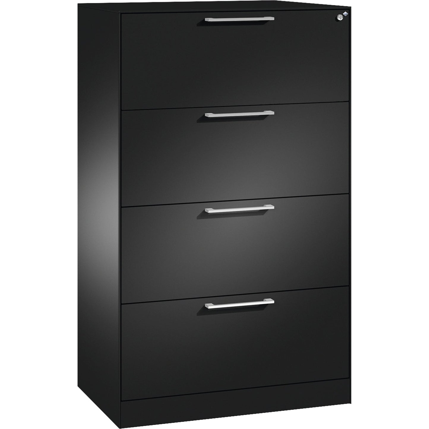 C+P Hängeregistraturschrank Asisto 800 x 1.298 x 435 mm (B x H x T) Stahl, lackiert Farbe der Front: schwarzgrau Farbe des Korpus: schwarzgrau