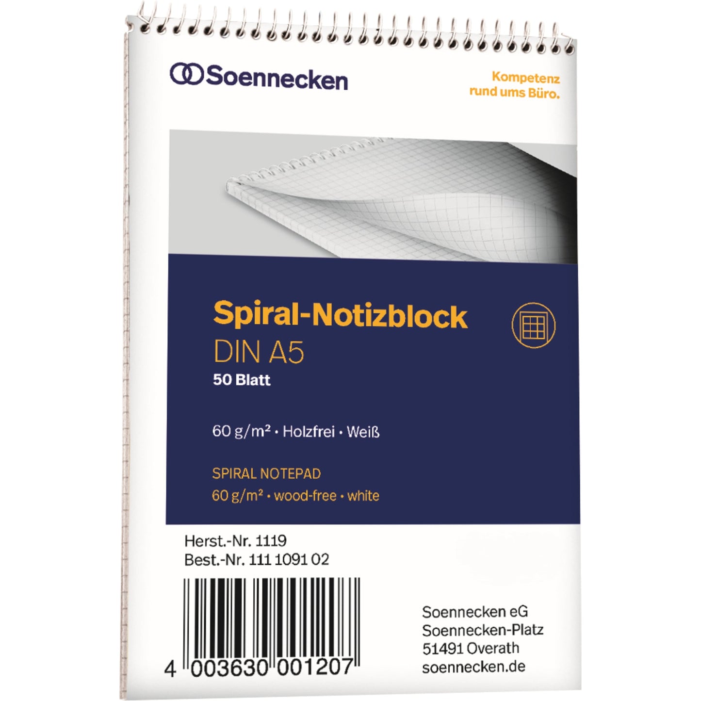 Soennecken Notizblock DIN A5 kariert 50 Bl.