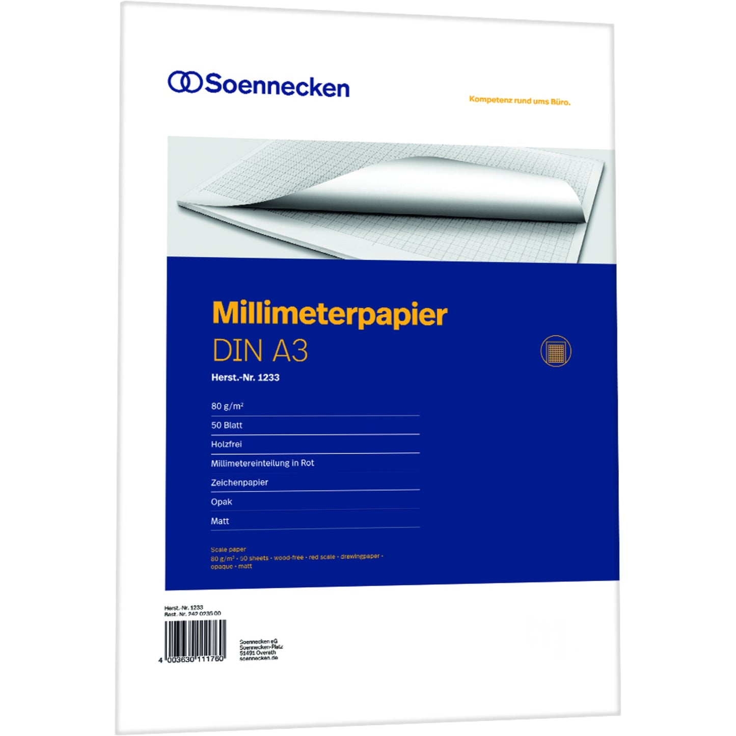 Soennecken Millimeterpapierblock DIN A3 80g/m² 50 Bl.