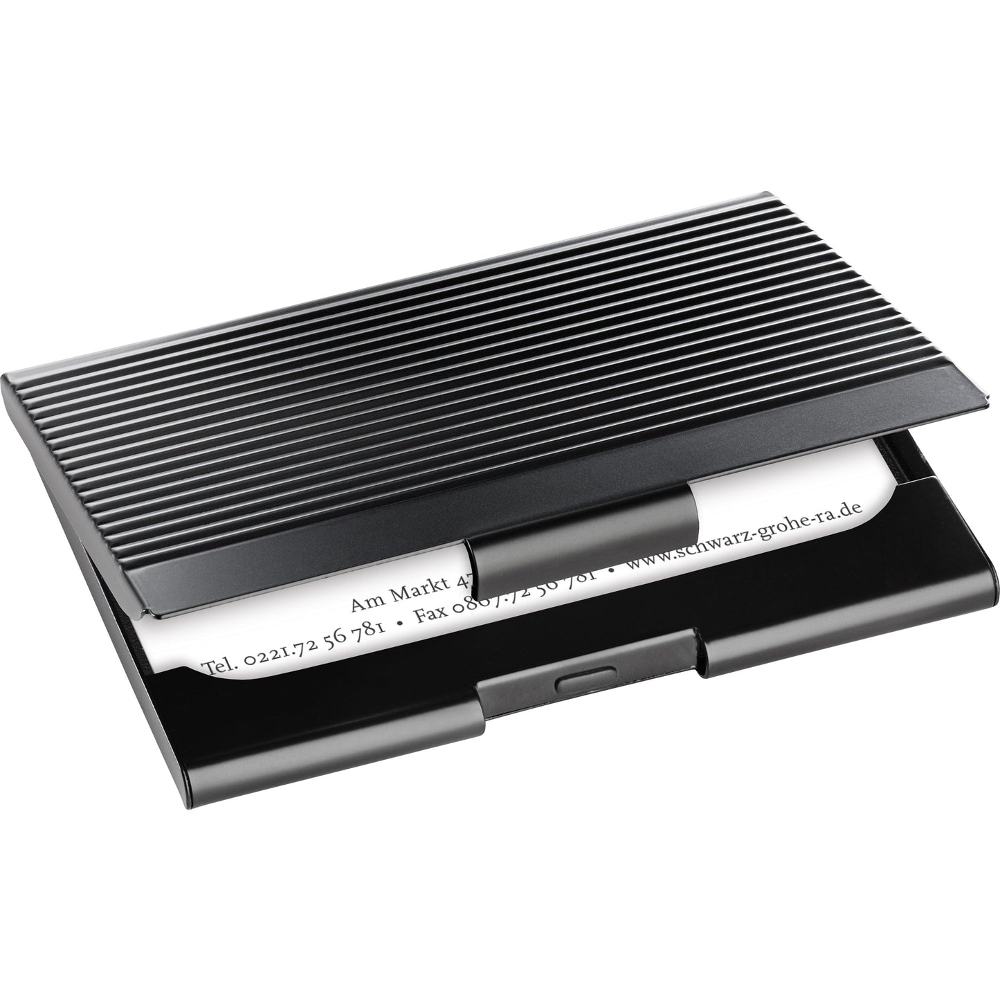 SIGEL Visitenkartenetui matt black 9,5 x 6,2 x 0,7 cm (B x H x T) 20 Karten Metall schwarz