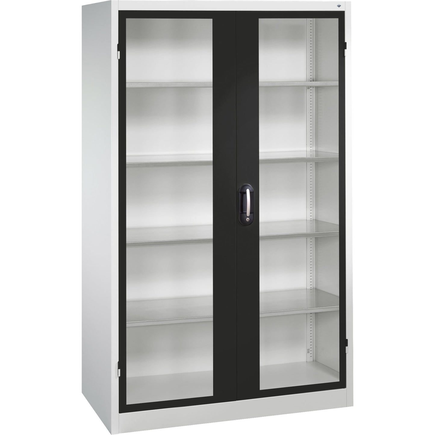 C+P Werkzeugschrank Serie 89 1.200 x 1.950 x 500 mm (B x H x T) Stahl, lackiert Farbe der Front: schwarzgrau Farbe des Korpus: lichtgrau