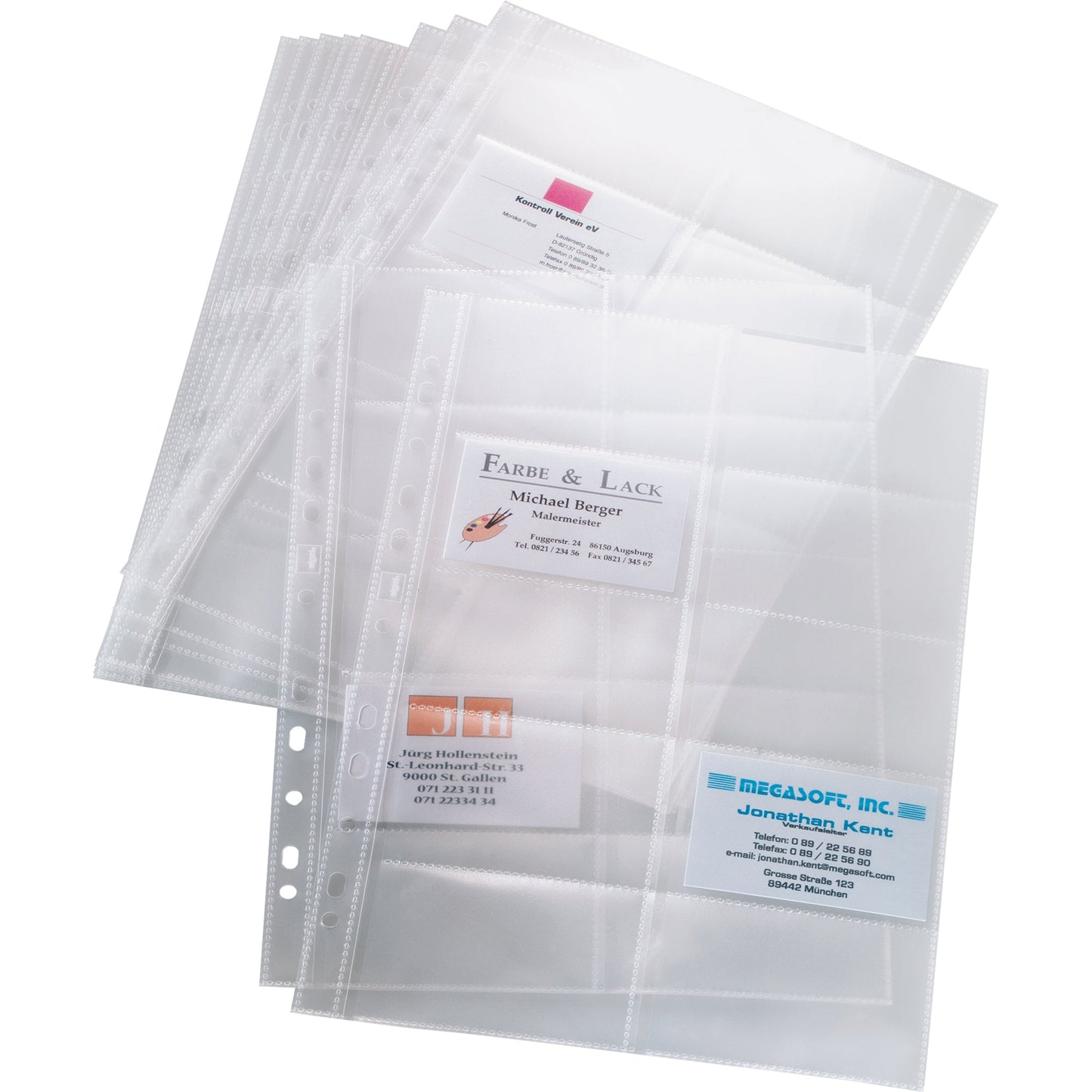 SIGEL Visitenkartenhülle 90 x 58 mm (B x H) links offen Kunststoff transparent 200 Karten 10 St./Pack.