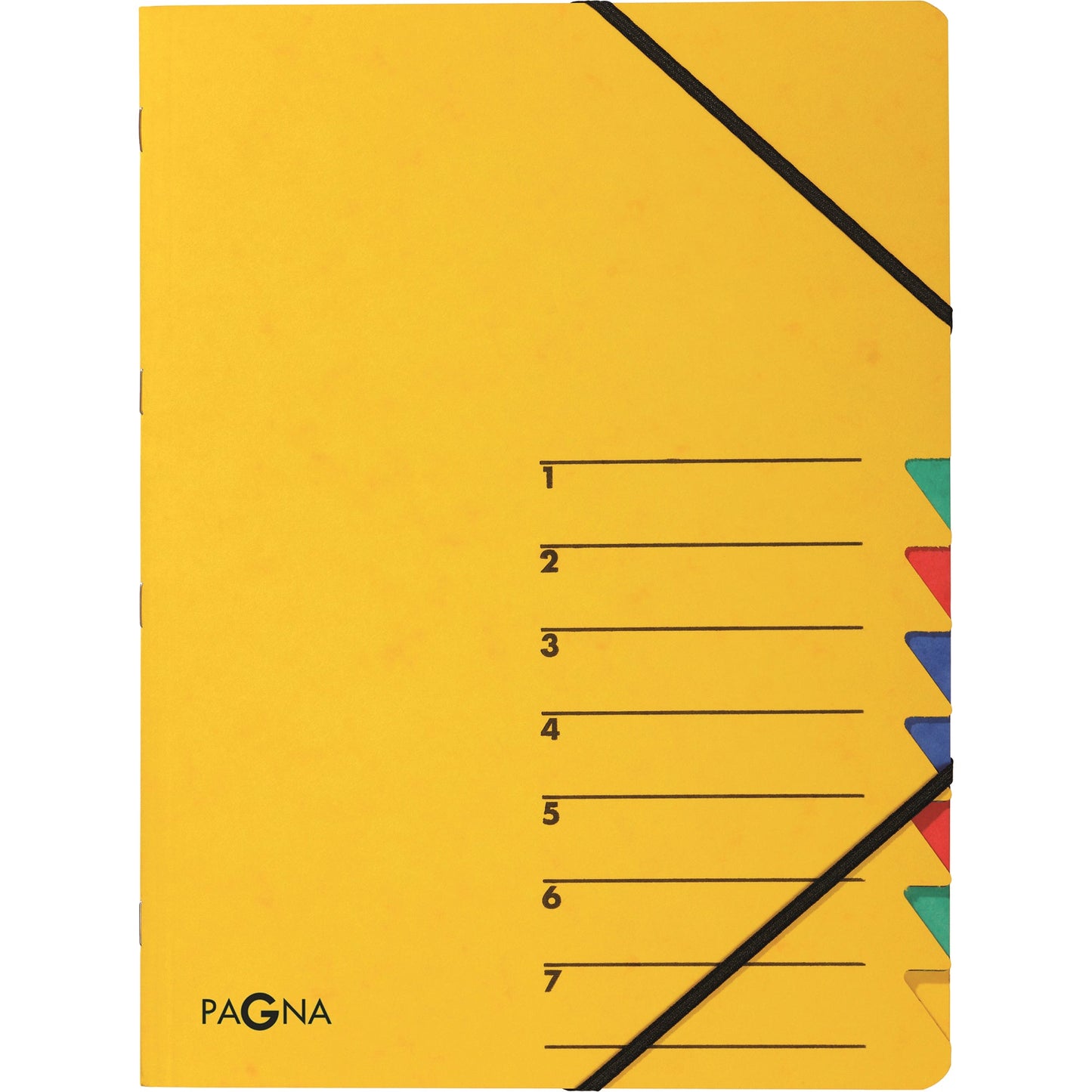 PAGNA Ordnungsmappe EASY DIN A4 225g/m² Pressspankarton Farbe: gelb Farbe des Fächerblocks: mehrfarbig 7 Fächer