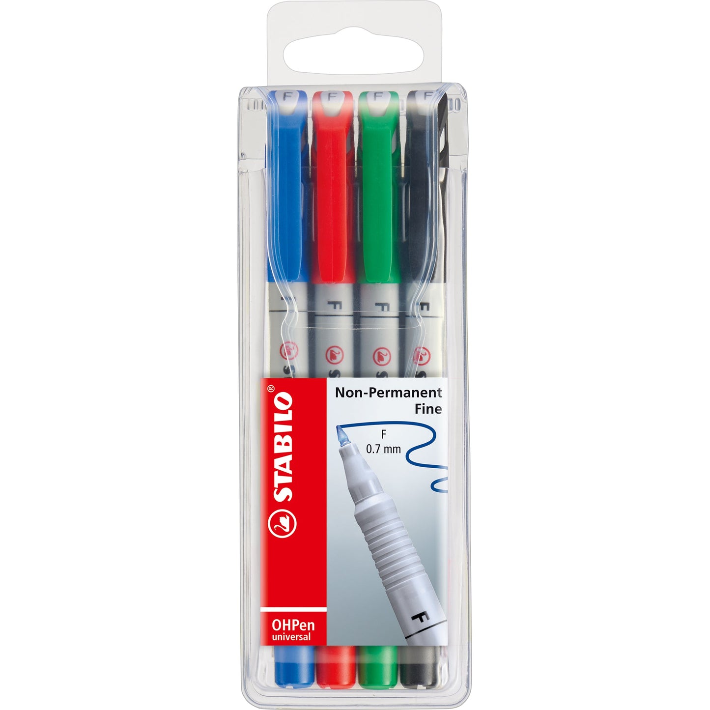 STABILO® Folienstift OHPen universal 0,7mm farbig sortiert nicht dokumentenecht 4 St./Pack.