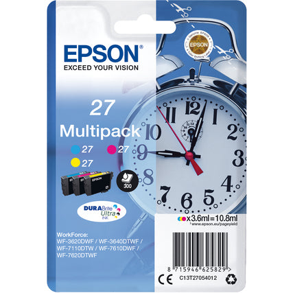 Epson Tintenpatrone Originalzubehör 27 ca. 3 x 300 Seiten mehrfarbig 3 x 3,6ml 3 St./Pack.
