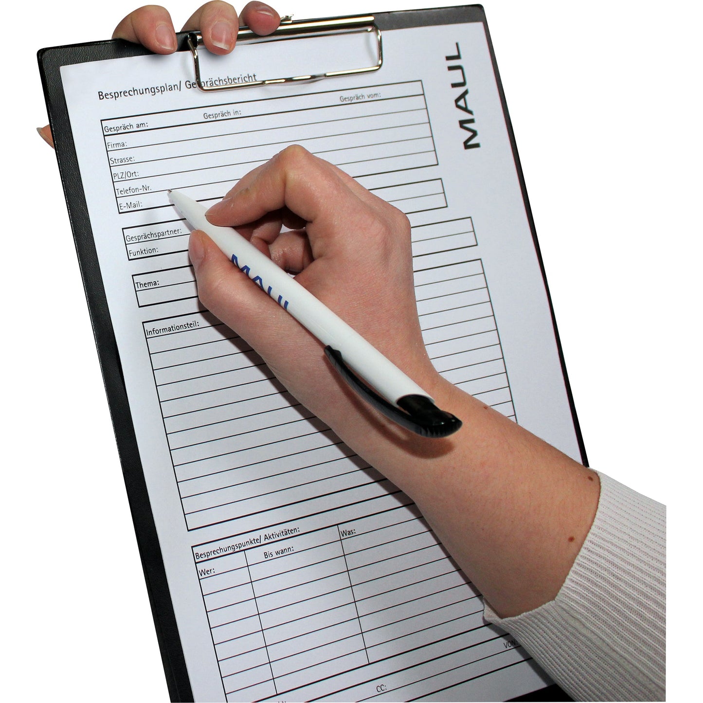 MAUL Klemmbrett 23 x 32 cm (B x H) DIN A4 Karton Material außen: PVC-Folie schwarz