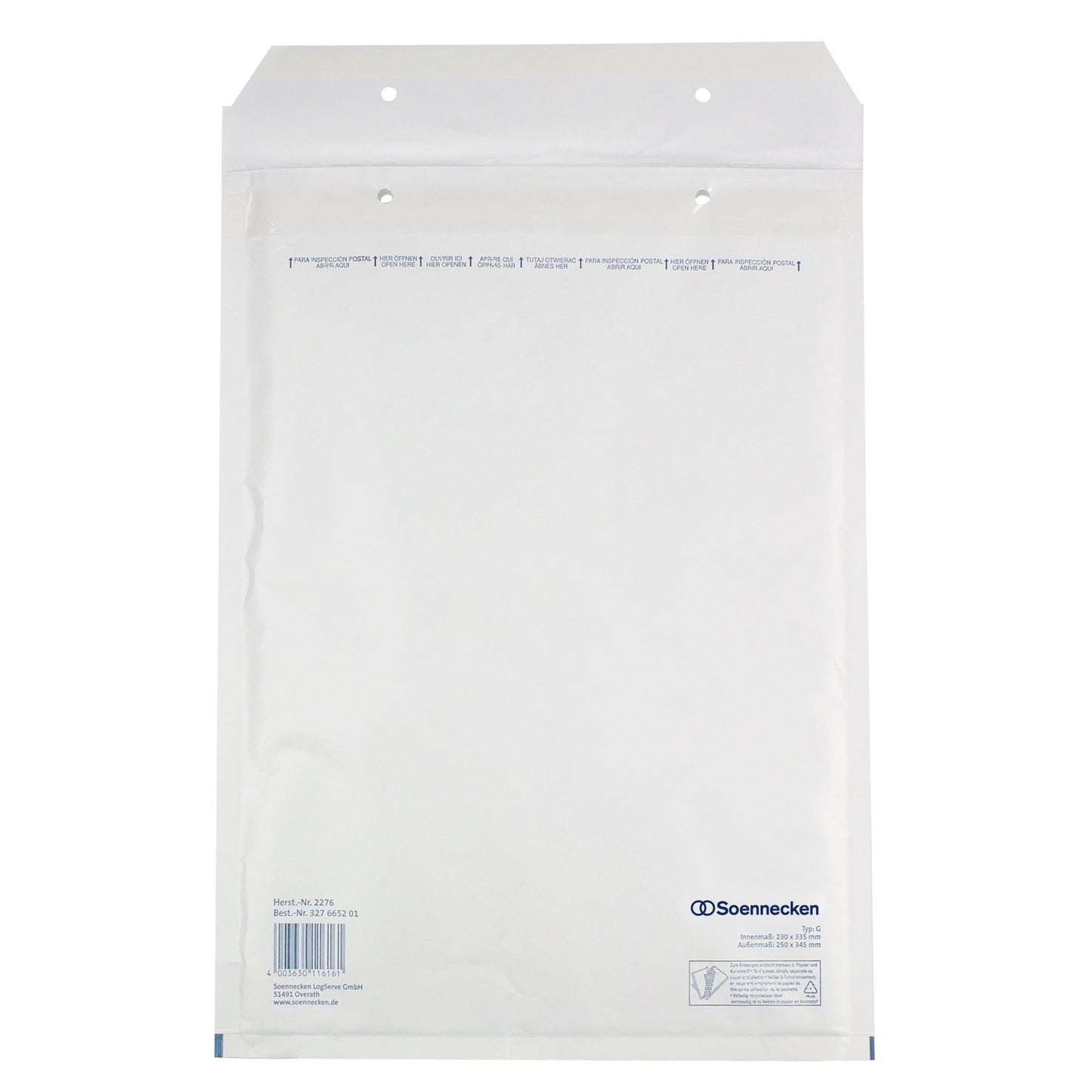 Soennecken Luftpolstertasche G/4 mit Haftklebung Kraftpapier weiß 5 St./Pack.