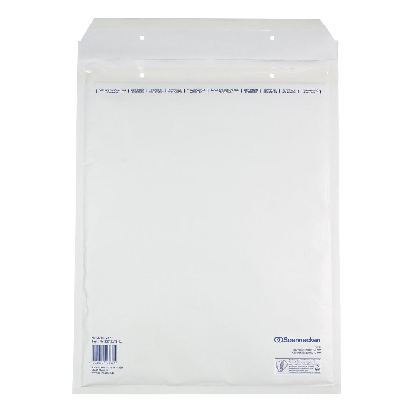 Soennecken Luftpolstertasche H/5 mit Haftklebung Kraftpapier weiß 100 St./Pack.