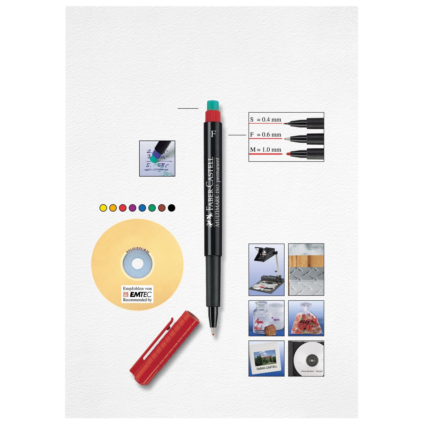 Faber-Castell Folienstift MULTIMARK 1523 0,4mm farbig sortiert 4 St./Pack.