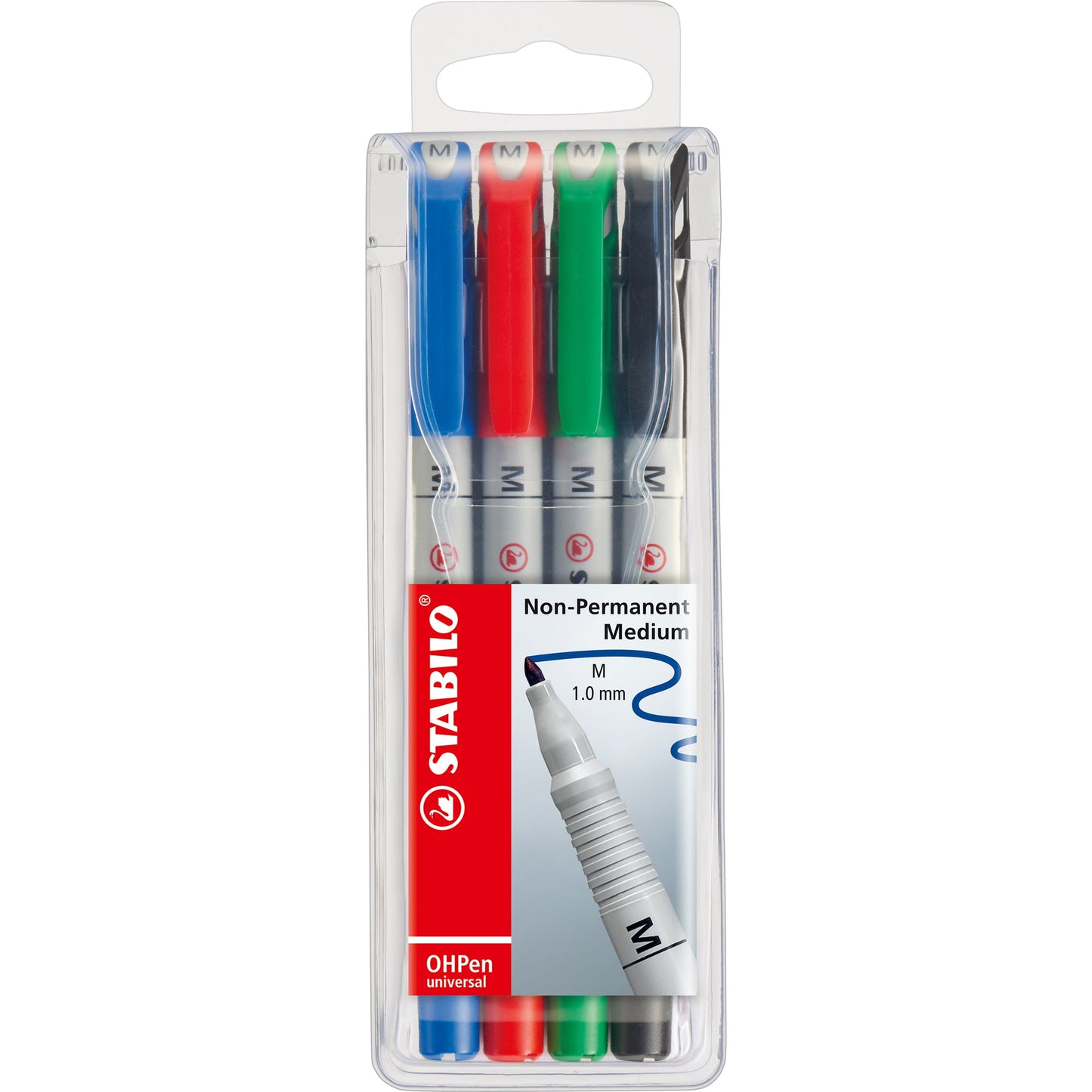 STABILO® Folienstift OHPen universal 1mm farbig sortiert nicht dokumentenecht 4 St./Pack.