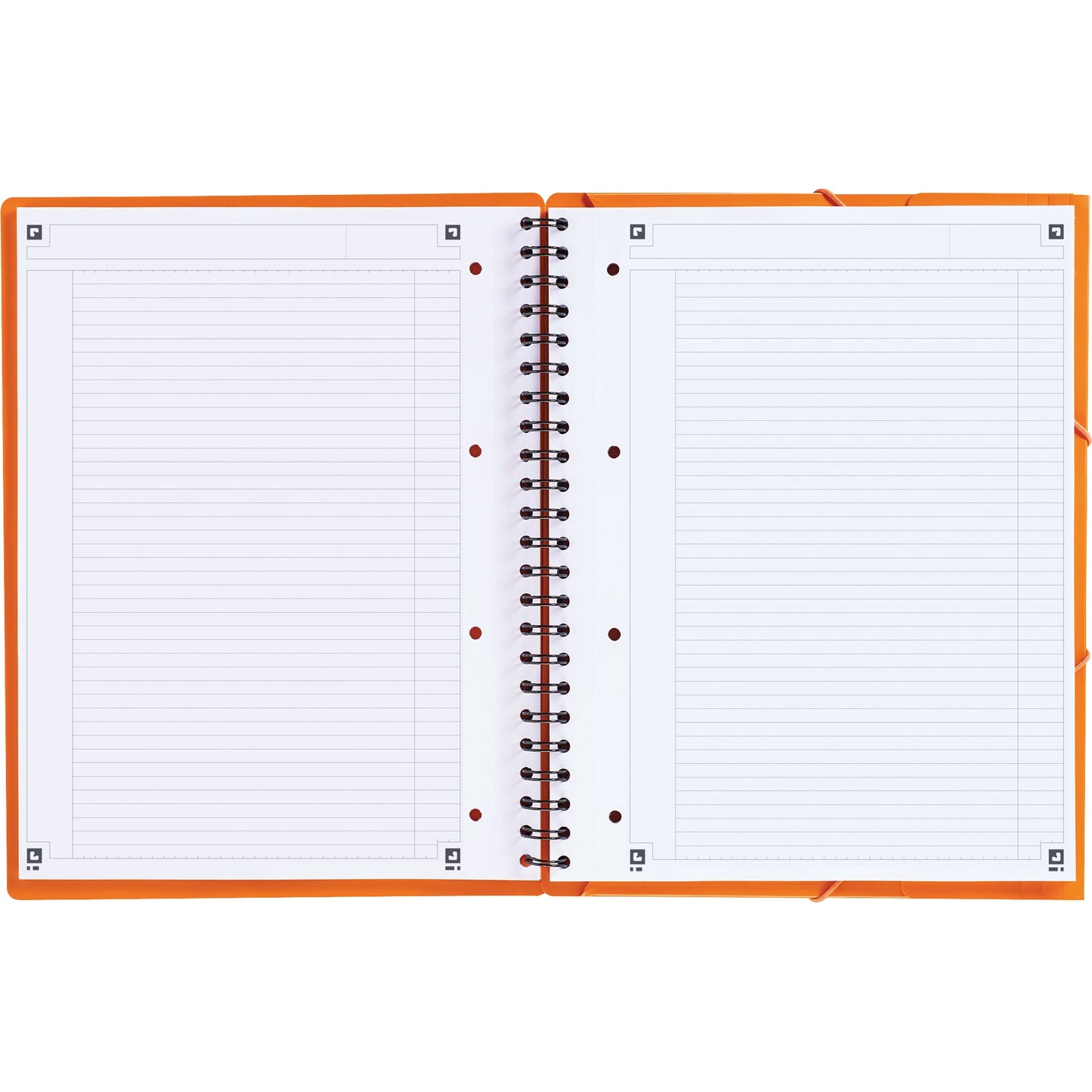 Oxford Collegeblock International Meetingbook DIN A4+ liniert mit Rand innen/außen Polypropylen orange/grau/rot 80 Bl.