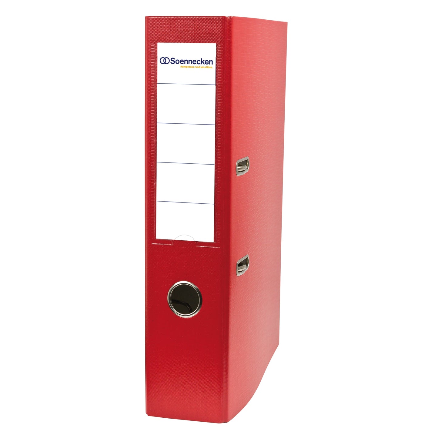 Soennecken Ordner 70mm DIN A4 Rückenschild: einsteckbar mit Schlitzen Werkstoff: Karton Material außen: Polypropylen Material innen: Papier rot
