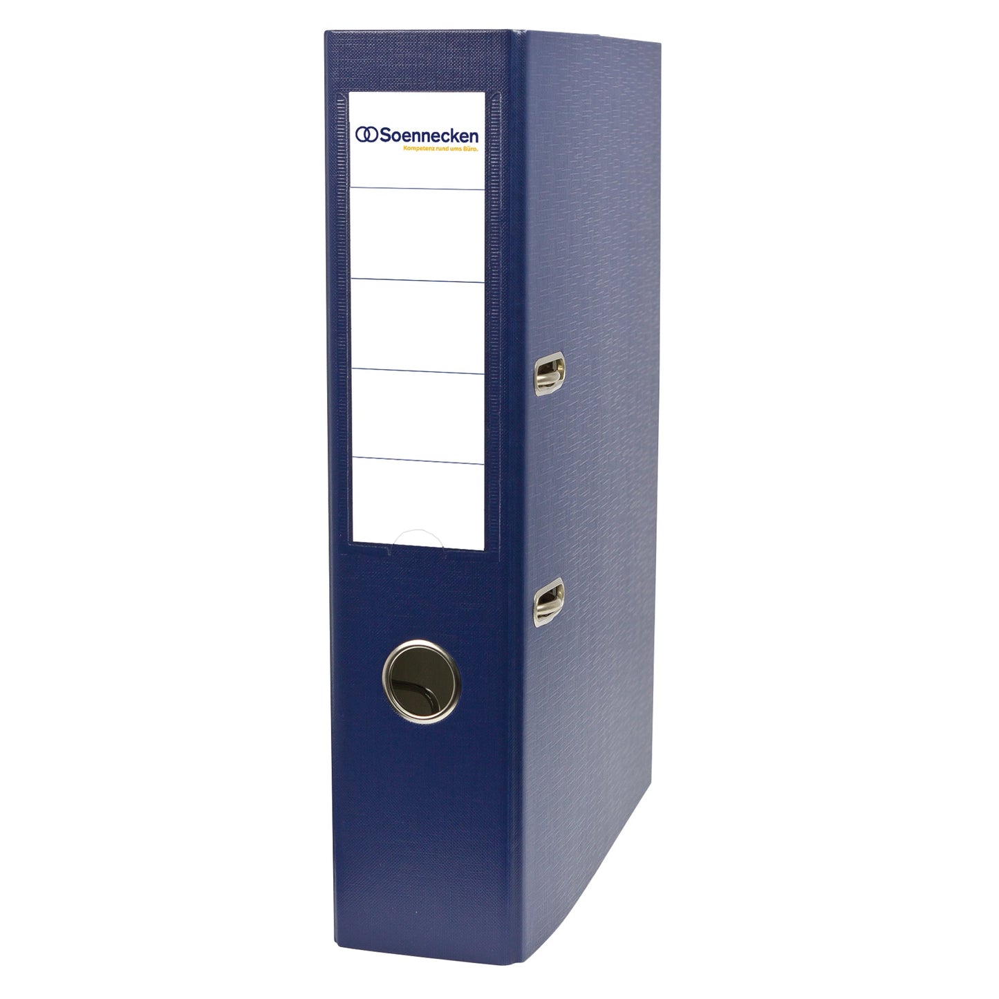 Soennecken Ordner 70mm DIN A4 Rückenschild: einsteckbar mit Schlitzen Werkstoff: Karton Material außen: Polypropylen Material innen: Papier dunkelblau