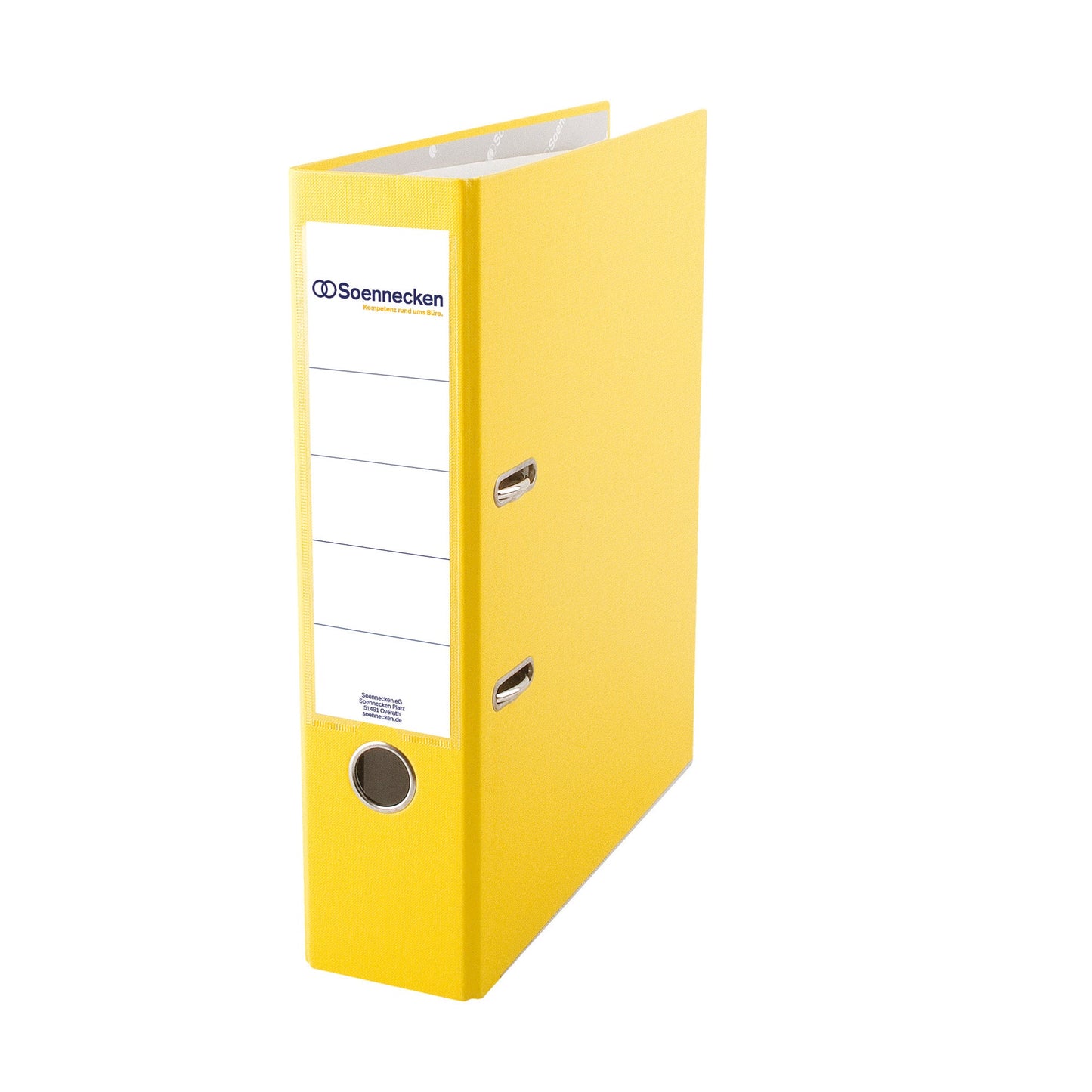 Soennecken Ordner 80mm DIN A4 Rückenschild: einsteckbar mit Schlitzen Werkstoff: Polypropylen Material außen: Polypropylen Material innen: Papier gelb