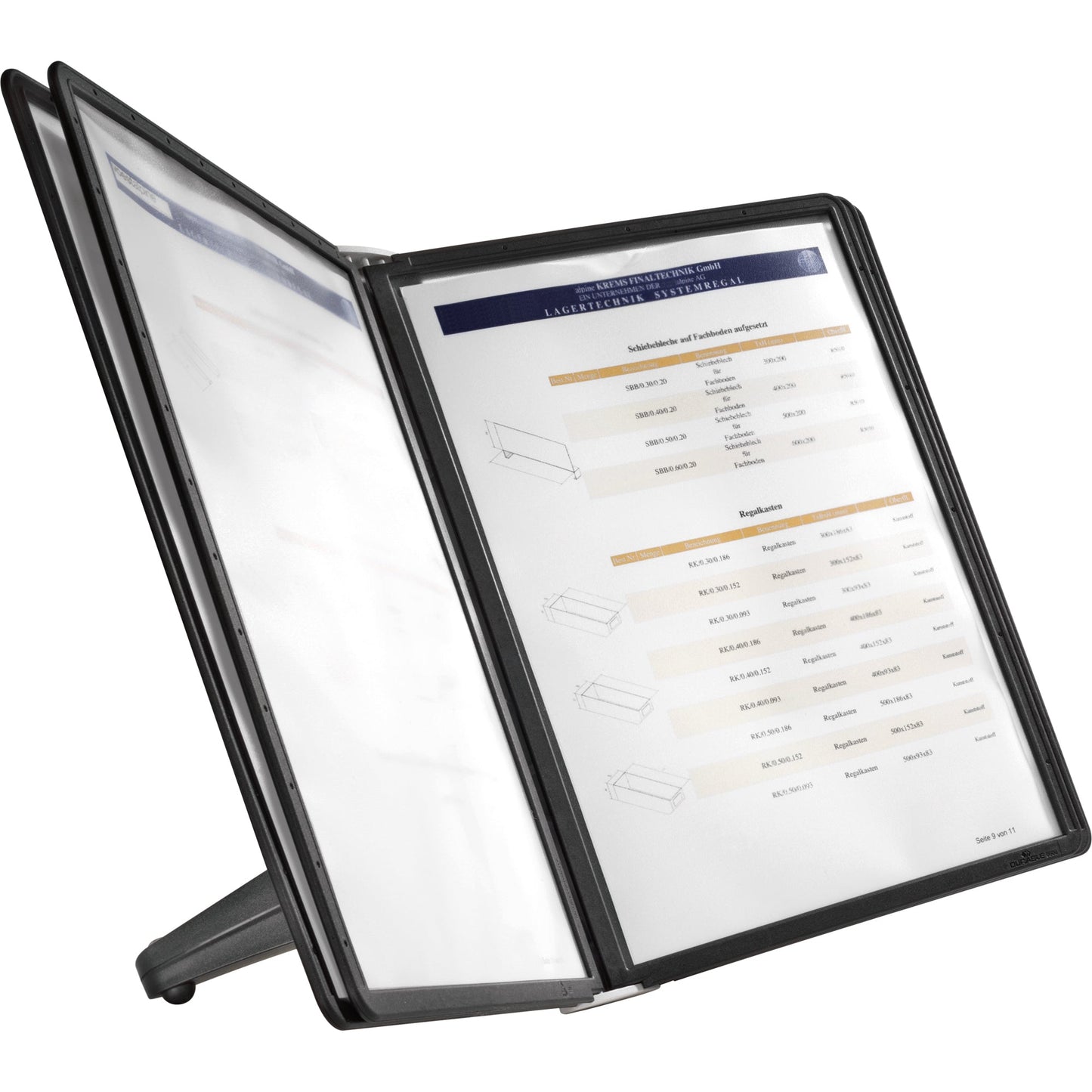 DURABLE Sichttafelständer SHERPA® SOHO TABLE 5 48 x 38,5 x 38 cm (B x H x T) Polypropylen/ABS Kunststoff/Thermoplastische Elastomere Anzahl der mitgelieferten Sichttafeln: 5 Sichttafeln schwarz