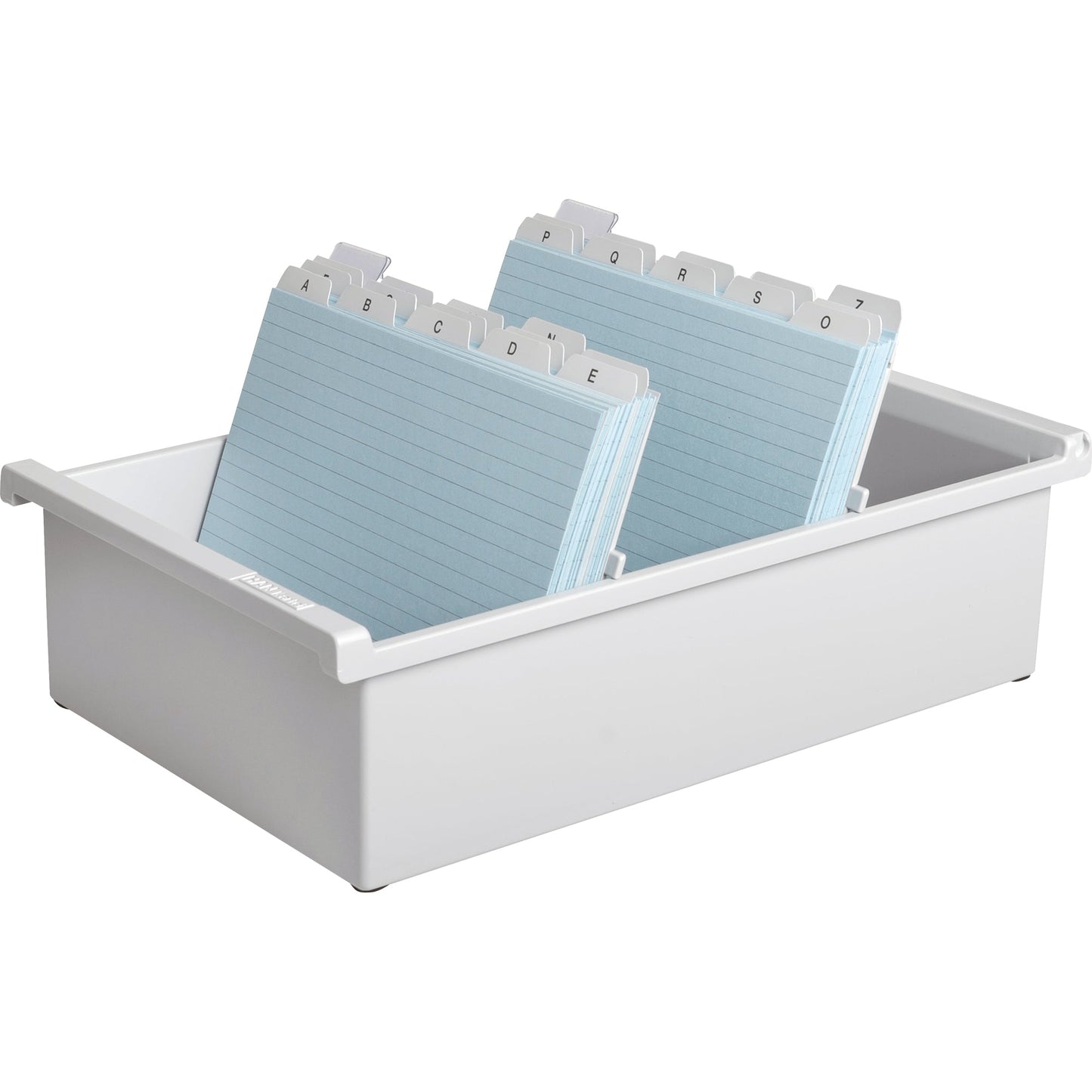 HAN Karteitrog 22,8 x 9,6 x 34,6 cm (B x H x T) DIN A5 quer 1.300 Karten Polystyrol lichtgrau 2 Stützplatten