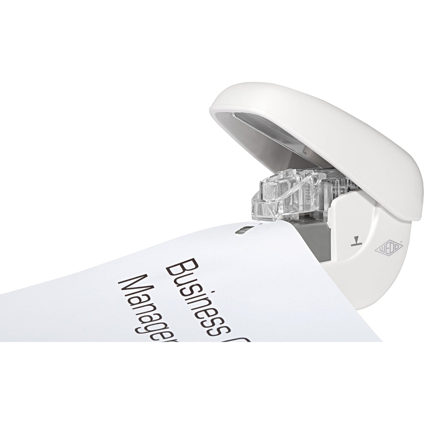 WEDO® Heftgerät MINI lösbar 5 Bl. (80 g/m²) Kunststoff, 50 % recycelt weiß