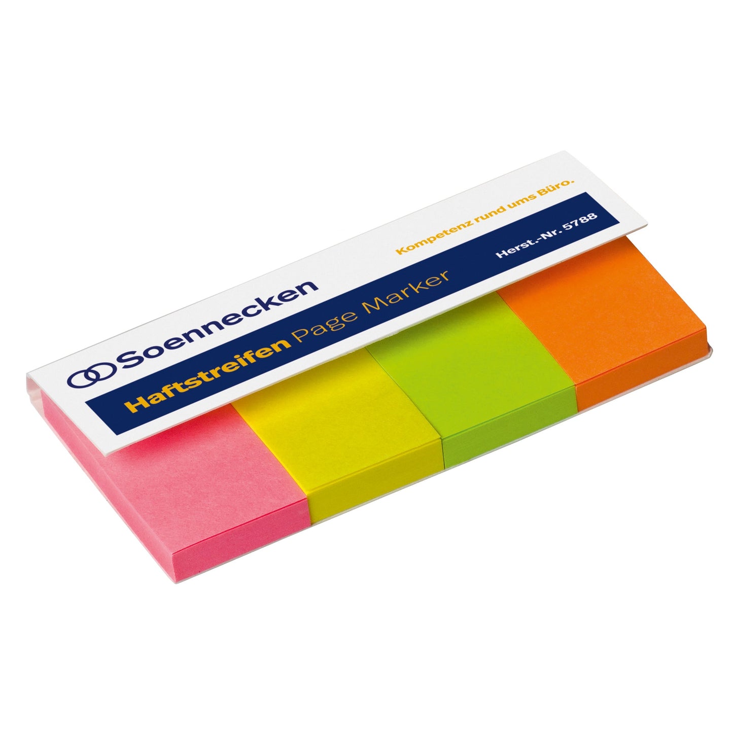 Soennecken Haftmarker Page Marker 50 x 20 mm (B x H) neonpink, neongelb, neongrün, neonorange 50 Bl./Block 4 Block/Pack.