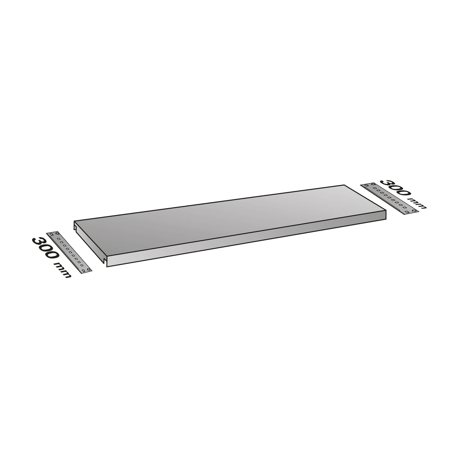 SCHOLZ Fachboden 1.200 x 300 mm (B x T) Stahl silber