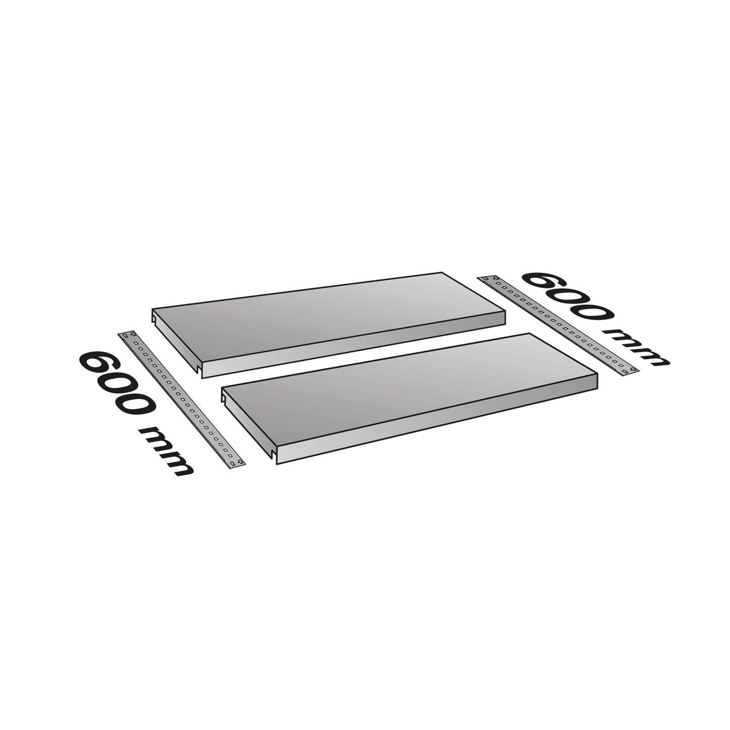 SCHOLZ Fachboden 800 x 600 mm (B x T) Stahl silber