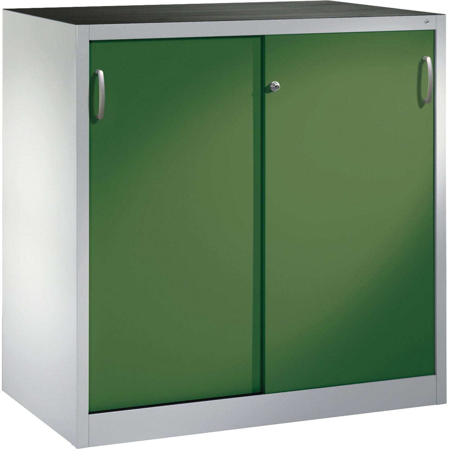 C+P Werkzeugschrank Acurado 1.200 x 1.200 x 600 mm (B x H x T) inkl. Gummiriefenmatte Stahl, lackiert Farbe der Front: resedagrün Farbe des Korpus: lichtgrau