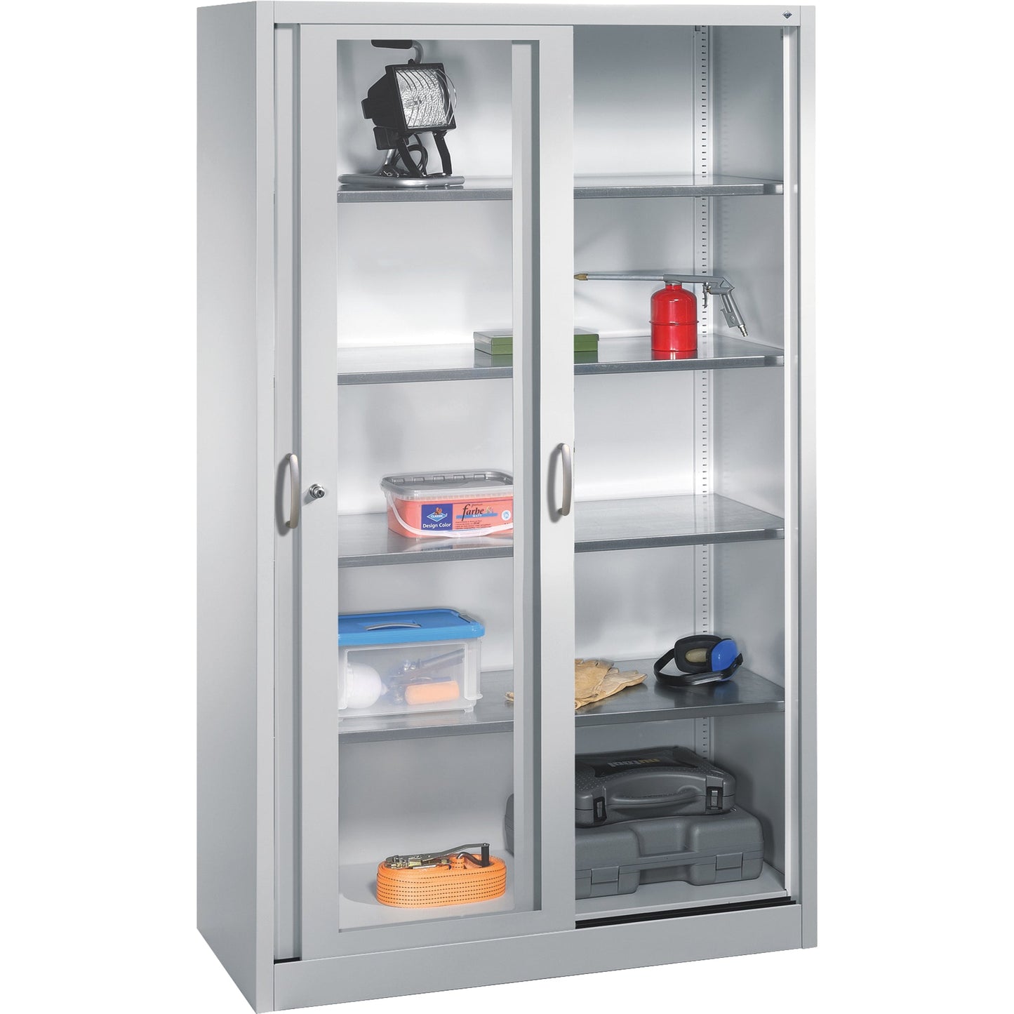 C+P Werkzeugschrank Acurado 1.200 x 1.950 x 500 mm (B x H x T) Stahl, lackiert Farbe der Front: lichtgrau Farbe des Korpus: lichtgrau