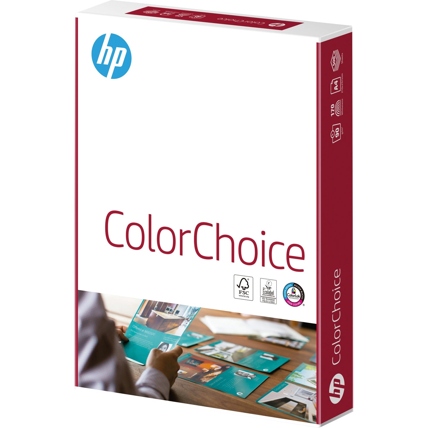 HP Farblaserpapier Colour Laser DIN A4 90g/m² elementar chlorfrei gebleicht weiß 500 Bl./Pack.