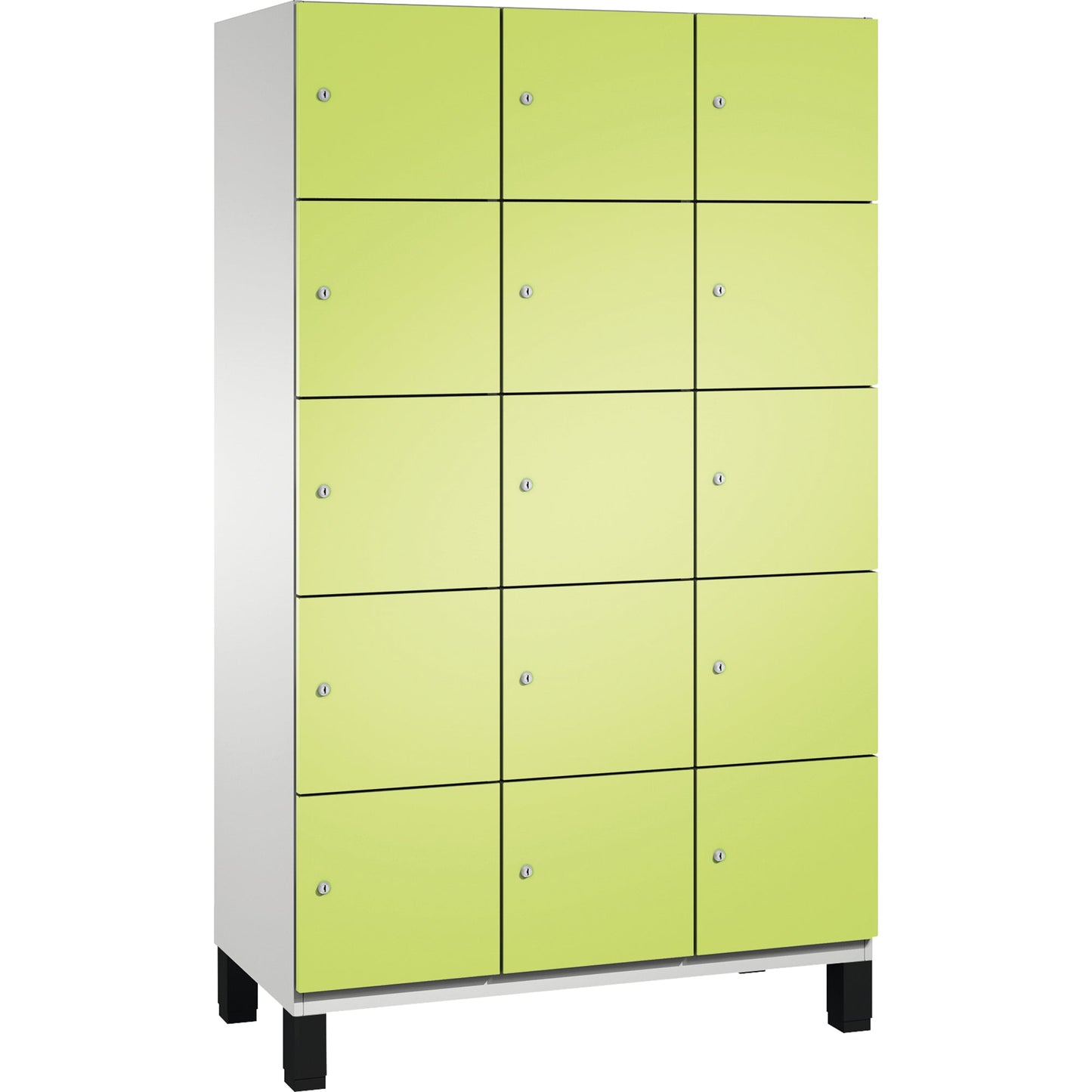 C+P Schließfachschrank Cambio 15 Fächer Stahl, lackiert Farbe der Front: clowngrün