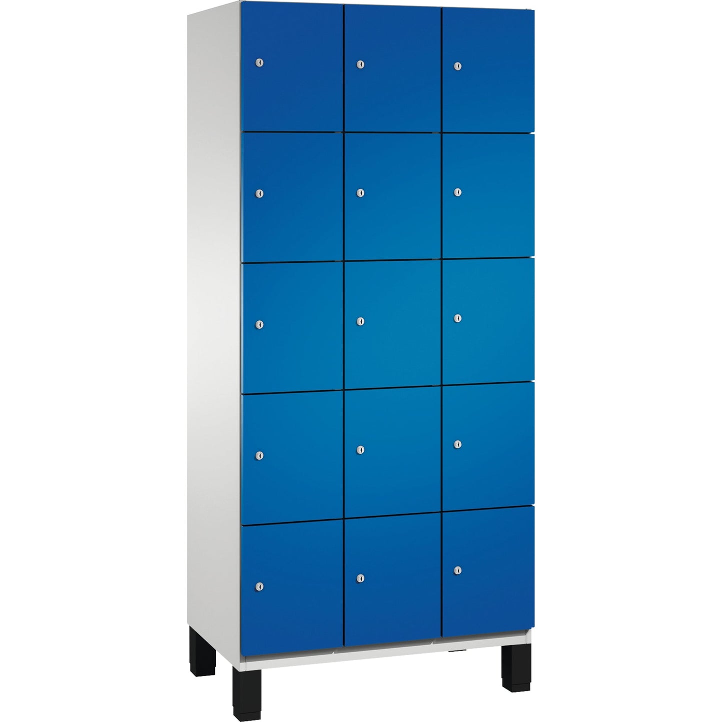C+P Schließfachschrank Cambio 15 Fächer Stahl, lackiert Farbe der Front: enzianblau