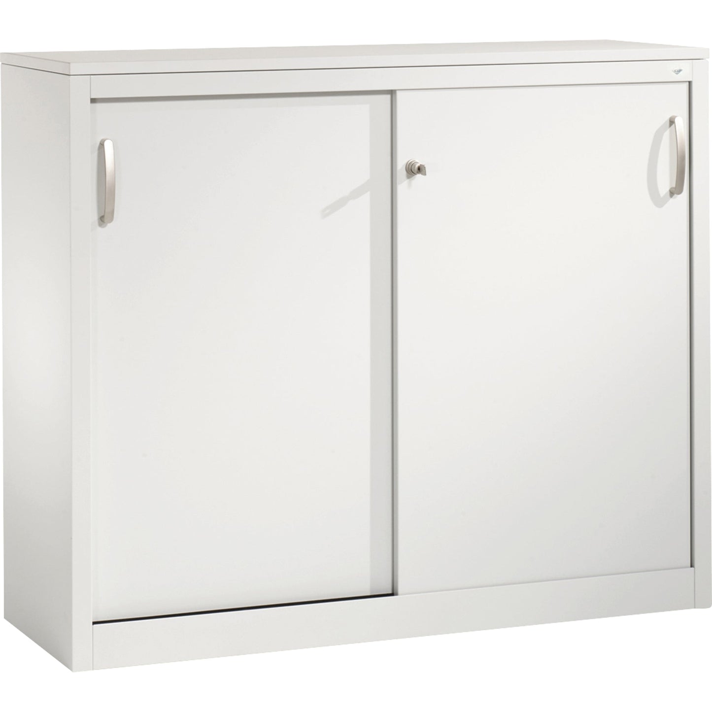 C+P Schiebetürenschrank Acurado 1.200 x 1.000 x 400 mm (B x H x T) 2 Fachböden Stahl, lackiert Farbe der Front: lichtgrau Farbe des Korpus: lichtgrau